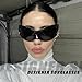 Oversized Futuristic Sunglasses Women Men, Fashion Y2K Wrap Around Shield Alien Visor Designer Style Black Party Sun Glasses Shades Eyewear Aesthetic Accessories Gift