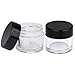 Beauticom® High-Graded Quality 7 Grams/7 ML (Quantity: 12 Packs) Thick Wall Clear Plastic LEAK-PROOF Jars Container with Black Lids for Cosmetic, Lip Balm, Lip Gloss, Creams, Lotions, Liquids