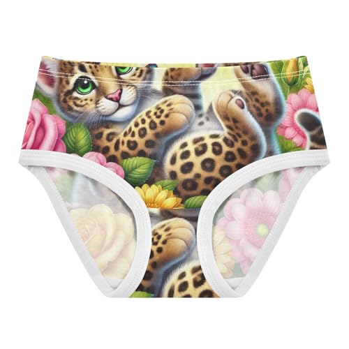 Flower Toddler Underwear Custom 2t Cotton Panties for Girl Cute Leopard Butterfly Floral Yellow Briefs Undies Kids