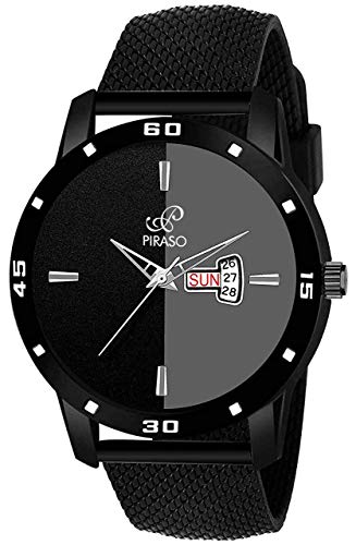Image of PIRASO Luxury Analogue Men's Watch (Black Dial Black Colored Strap)
