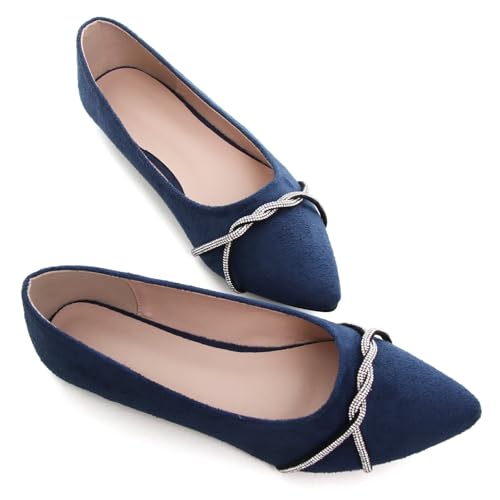 Image of Stunner Womens Flats Fashion Pointed Toe Bowknot Ballet Flats Cute Slip On Dress Flats Comfortable Party Wedding Flats2