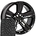 OE Wheels DG65 20 Inch Rims and Tires Fit Ram 1500 Style 5x139.7 20x9 Satin Black - Hollander 2453 - TerraMax RT 275/55-20 (Set of 4)
