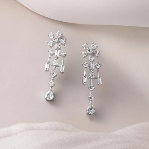 Image of Rubans AD Zircon Bridal Necklace Earrings Jewellery Set
