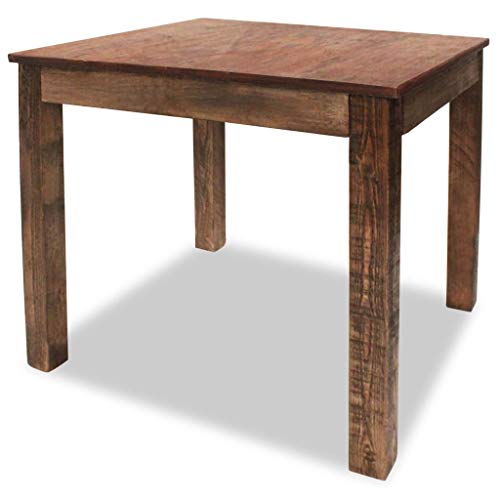 WEMYUFURN Mesa de comedor de madera maciza reciclada, 82 x 80 x 76 cm, mesa para comidas, mesa de cocina, mesa de comedor para comedor y cocina