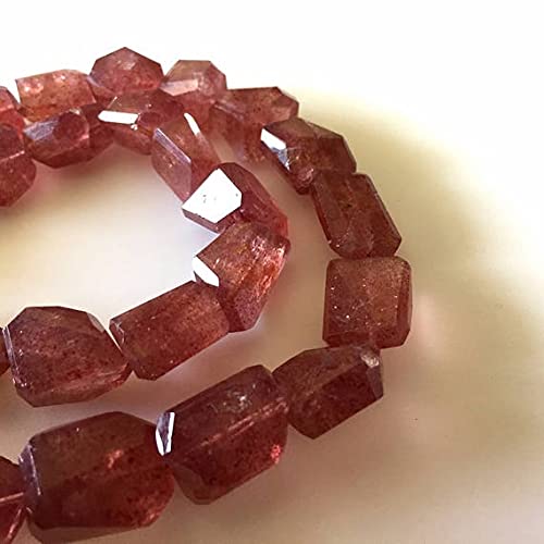 Perles en quartz fraise pour fabriquer un collier bohème chic en pierre