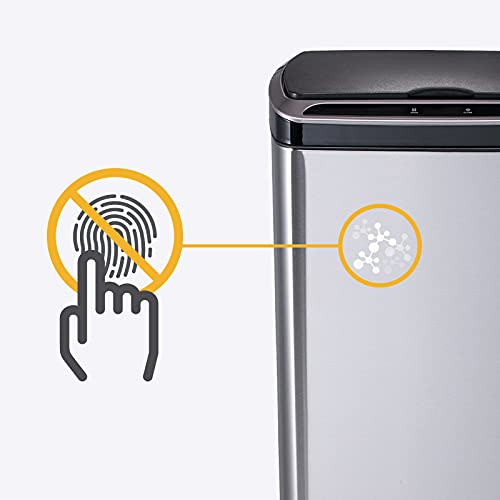 SANIWISE Trash Can 13 Gallon, Automatic Trash Can for Kitchen and Home, Touchless Trash Can 13 Gallon with Lid Sensor Trash Can with Black Cover