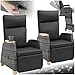tectake® Rattan Outdoor Sessel, Korbsessel Hochlehner mit Fußstütze, verstellbare Lehne, Relaxsessel mit Liegefunktion, Liegestuhl für Balkon, Lounge Möbel Garten, Sonnenliege, Lesesessel - 2er Set
