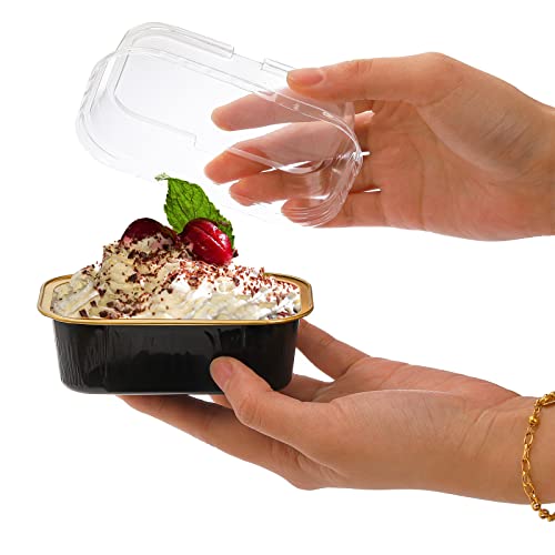 Lyellfe LY-BAKINGCUPSWITHLID-REC-60P 60 Pack Aluminum Foil Baking Cups thumb #2