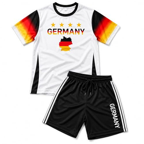 Mens National Flag Soccer T Shirt and Shorts Set Nation Pride Athletic Sportswear Match Day Fan Game Day Outfit Lightweight Summer