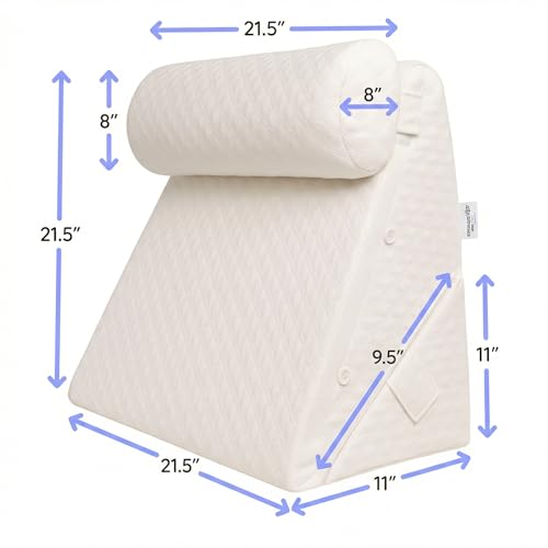 Almohada cuña para dormir inclinada con espuma viscoelástica para piernas y cabeza 3