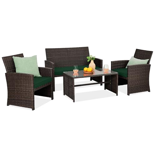 Best Choice Products 4-Piece Outdoor Wicker Patio Conversation Furniture Set