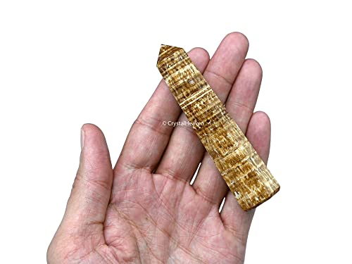 Image of Certified Aragonite Crystal Tower Obelisk Point for Chakra, Healing and Balancing - AAA Grade Original Certified Gemstone Agate for Reiki Meditation Yoga Spiritual (3-4 Inches)