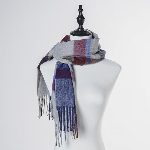 Winter Fashion Plaid Scarf for Women Men - Classic Warm Cashmere Feel Tartan Scarf Chunky Scarves4