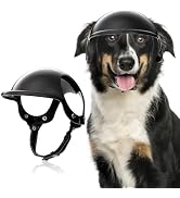 Goaste Dog Helmet for Medium Dog, Dog Motorcycle Helmet with Ear Holes, Dog Safety Hat with Adjus...