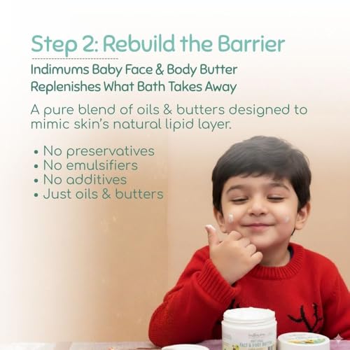 Image of Indimums Skin Bundle | Parent Saver Pack | Baby Body Wash 200ml + Face and Body Butter 100gm | Supports Baby Skin Barrier | No SLS, No Emulsifiers, No Preservatives | For Babies & Kids