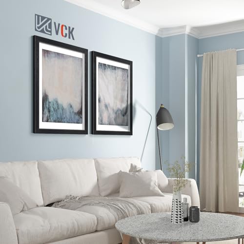 Image of VCK 16x24 Poster Frames - Black, Wide Border Solid Wood Frame, Display Pictures in Horizontal and Vertical, for Home, Office, Gallery, Woodgrain Series, Wall Hanging, 2 Pack