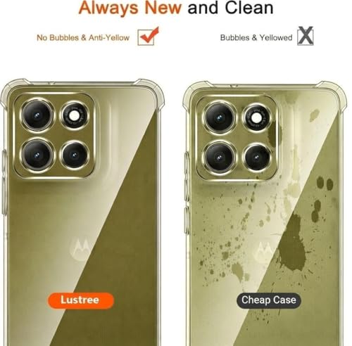 Image of Lustree Back Cover Transparent Case Compatible with Motorola Moto Signature 5G | Clear TPU Shockproof Case with Four Corner Protection & Raised Camera Guard | Slim Protective Cover