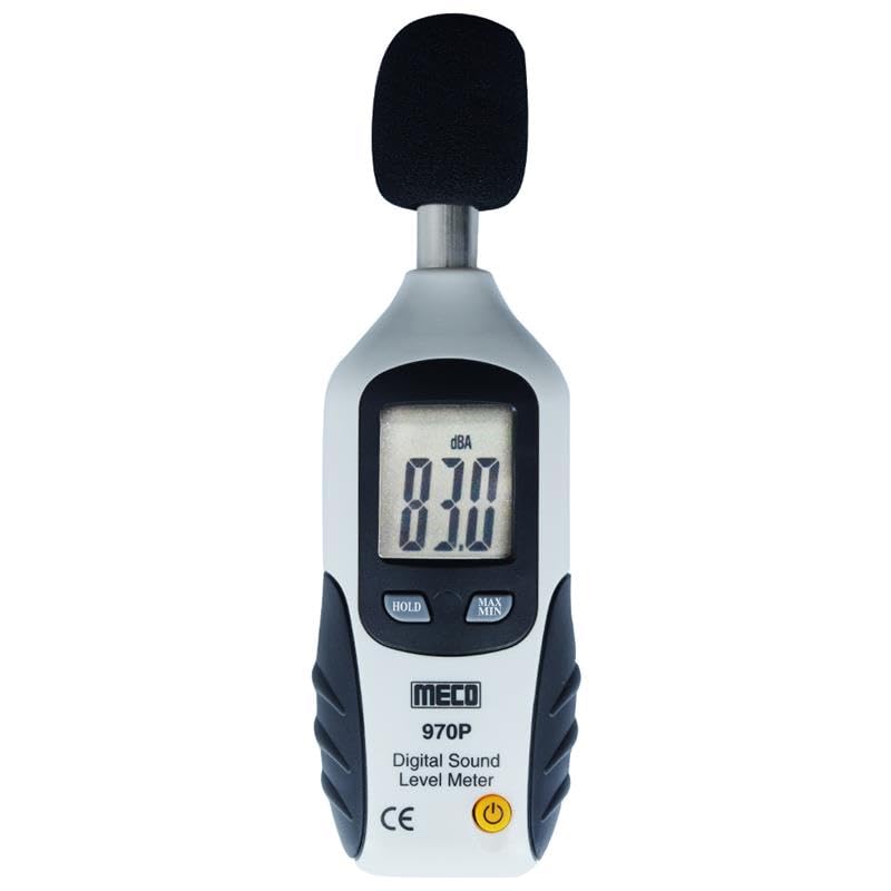 Sonómetro de pared | Medidor de decibelios 30-130 dB | Sonómetro profesional con alarma para uso doméstico, de oficina e industrial | MODELO: MECO 970P
