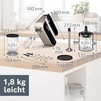 Bosch Hausgeräte MFQ4885DE 2 Rührbesen, 2 Edelstahl-Knethaken, Schwarz, 575 W – Ansicht 3