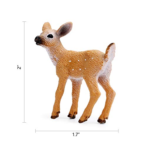 image for RESTCLOUD 12Pcs Deer Figurines Cake Toppers, Deer Toys Figure, Small W