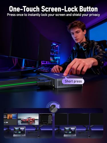Image of Lemorele 13-in-1 Docking Station with Privacy Protection, 2 HDMI 4K@60Hz, DisplayPort 1.4, 100W PD Charging, Gigabit Ethernet, USB-A,USB-C Date, SD /TF Card Reader for Laptops