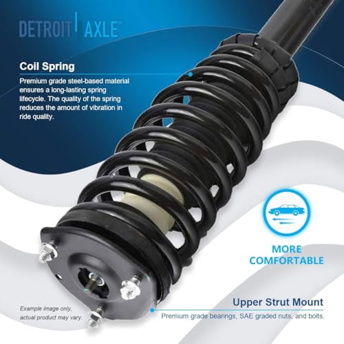Image of Detroit Axle - 2.5L Front 10pc Suspension Kit for 2010-2012 Ford Fusion, 2010-2011 Mercury Milan, Steering Knuckles & Wheel Bearing Hubs Struts w /Coil Spring Rear Shock Absorbers Sway Bars Replacement