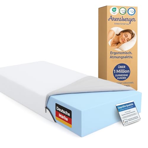 Arensberger Lina - Colchón de espuma de gel de 140 x 200 cm, 11 cm, espuma de gel NANOCELL®, dureza H3, transpirable, funda extraíble de 240 g/m², lavable hasta 60 °C, colchón enrollable