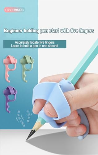 Kit de Pegadores de Lápis Ergonômicos de Silicone, 3 peças