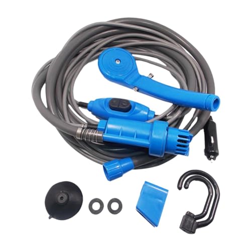 predolo DC12V Juego de Ducha para Automóvil, Baño de Ducha para Acampar, Kit de Ducha para Viajes Al Aire Libre para Mochileros, Festivales de Música, Azul