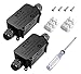 Price comparison product image Waterproof Junction Box, Mimoo IP66 Waterproof Cable Connector with 2 Cable PG9 Gland Plastic Weatherproof Junction Box for 4-8 mm Diameter Cable (Pack of 2), Black