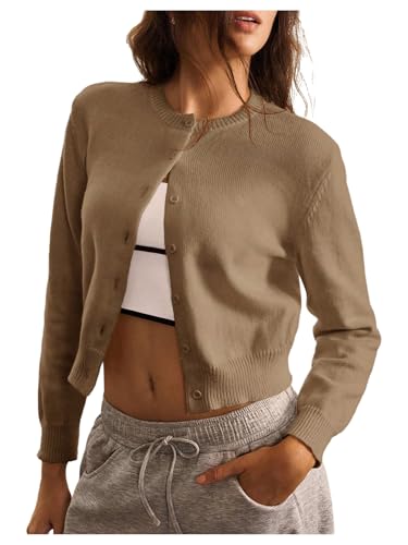 Image of SOLY HUX Women's Button Down Cropped Lightweight Cardigan Sweater Cute Fall Fashion 2026