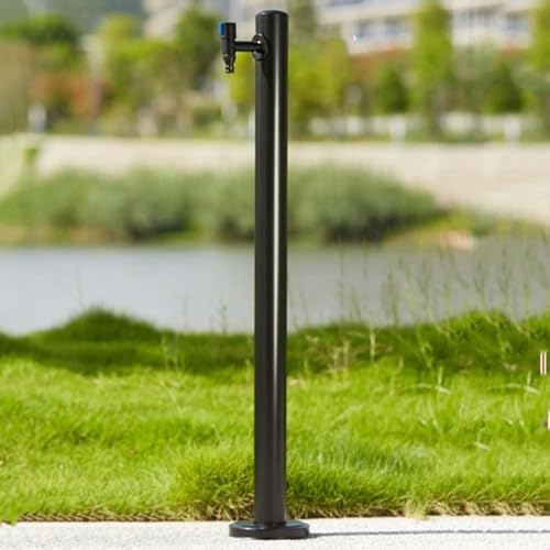 Stainless Steel Garden Water Fountain Column, Freestanding Hose Stand with Faucet, Outdoor Decorative Water Dispenser for Garden Irrigation & Washing, Durable Hydrant Kit