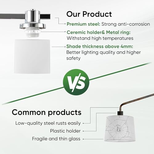 Image of 32 Inch Chrome Bathroom Light Fixtures Over Mirror 4 Light Bathroom Vanity Light Silver Modern Industrial Makeup Lighting Wall Sconce Shower Farmhouse Rustic Milk Glass Lamp Above Desk Sink