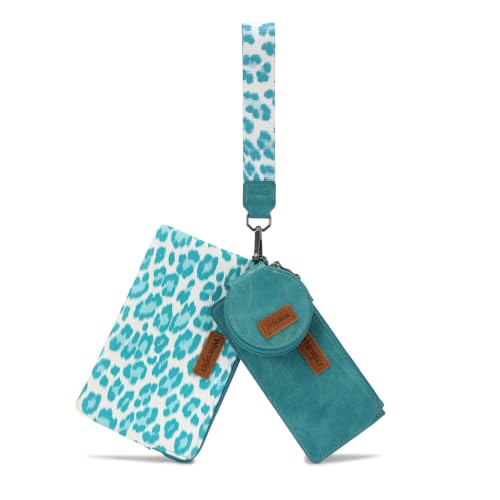Image of Montana West X Wrangler Keychain Wallets for Women Dual Pouch Wristlet