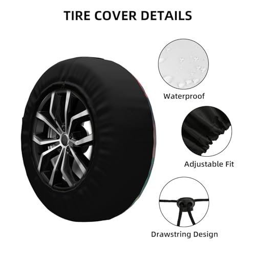 Image of Halloween Spare Tire Cover Skull with Flowers Tire Cover Universal Wheel Protectors Wheel Covers for Rv Camper Travel Trailer SUV Truck 16 Inch