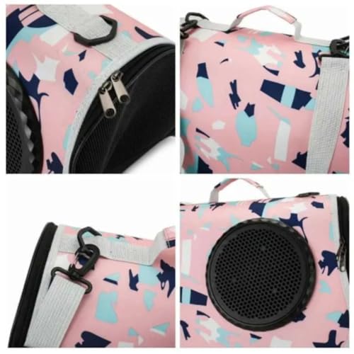 Image of Cat Backpack Carrier Expandable Pet Carrier Backpack for Small Medium Cats Fit Up to 18 Lbs, Foldable Puppy Backpack Carrier for Travel, Hiking (Design Pink, 20Lx27Hx38W)