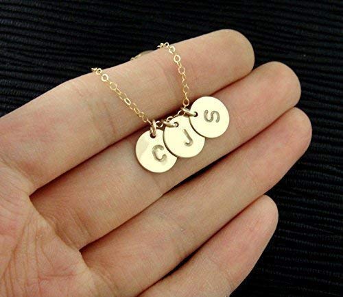 1 2 3 4 Circle Initial Pendant Necklace, Customized Small Disc Necklace, Family, Sister Necklace, Mother, Couple Jewelry 14K Gold Fill, Sterling Silver Or Rose Gold #TOP3