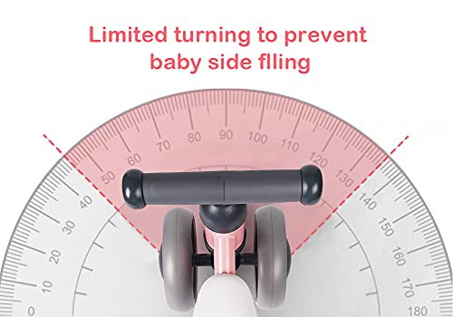 Ancaixin Baby Balance Bikes 10-24 Month Toddler Walker | Riding Toys for 1 Year Old Boys Girls | No Pedal Infant 4 Wheels Kids Bicycle | Best First Birthday Gift New Year Holiday Pink - Thumbnail 4