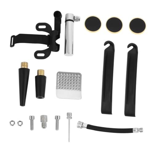 MUSISALY Bike Pump with Glueless Patch Kit Portable Puncture Repair for Emergency Bike Tire Inflation Includes Sports Ball Inflator and Mounting Bracket
