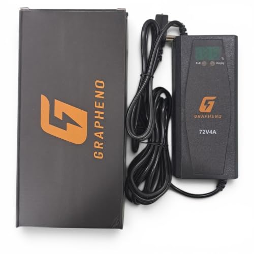 Image of Electric Scooter Charger 72V 4 AMP | GRAPHENO | for Lead Acid and Graphene Batteries | for 6 Battery Scooter | Longest 4 Meter Wire | Fast Charging with Percentage Screen.