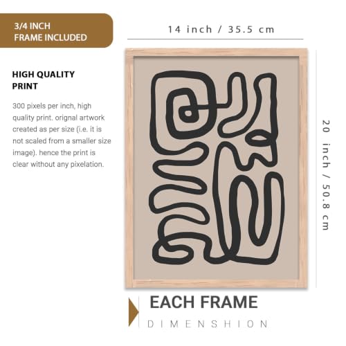 Image of kotart Boho Theme Digital Painting for Wall Decoration - Minimal Art Prints Living Room Bedroom Office Decor (14X20 Inch, I) Pack of 6