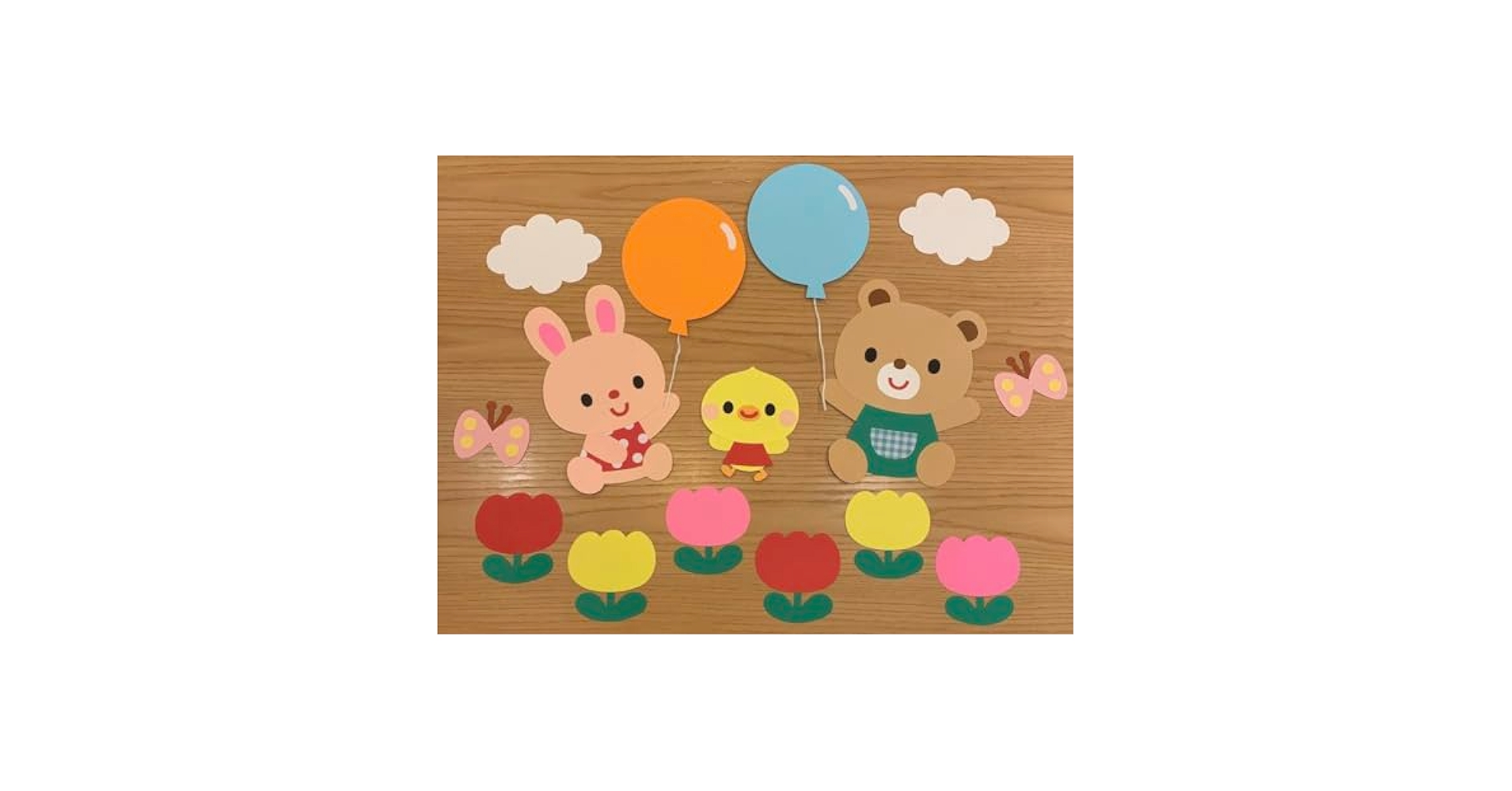 Amazon.co.jp: 壁面飾り 春 くま うさぎ ひよこ ふうせん : おもちゃ