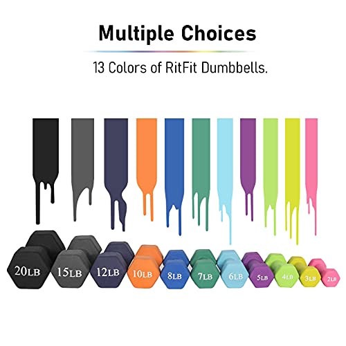 Ritfit Set Of Two Neoprene Dumbbells 20Lb Black #TOP6