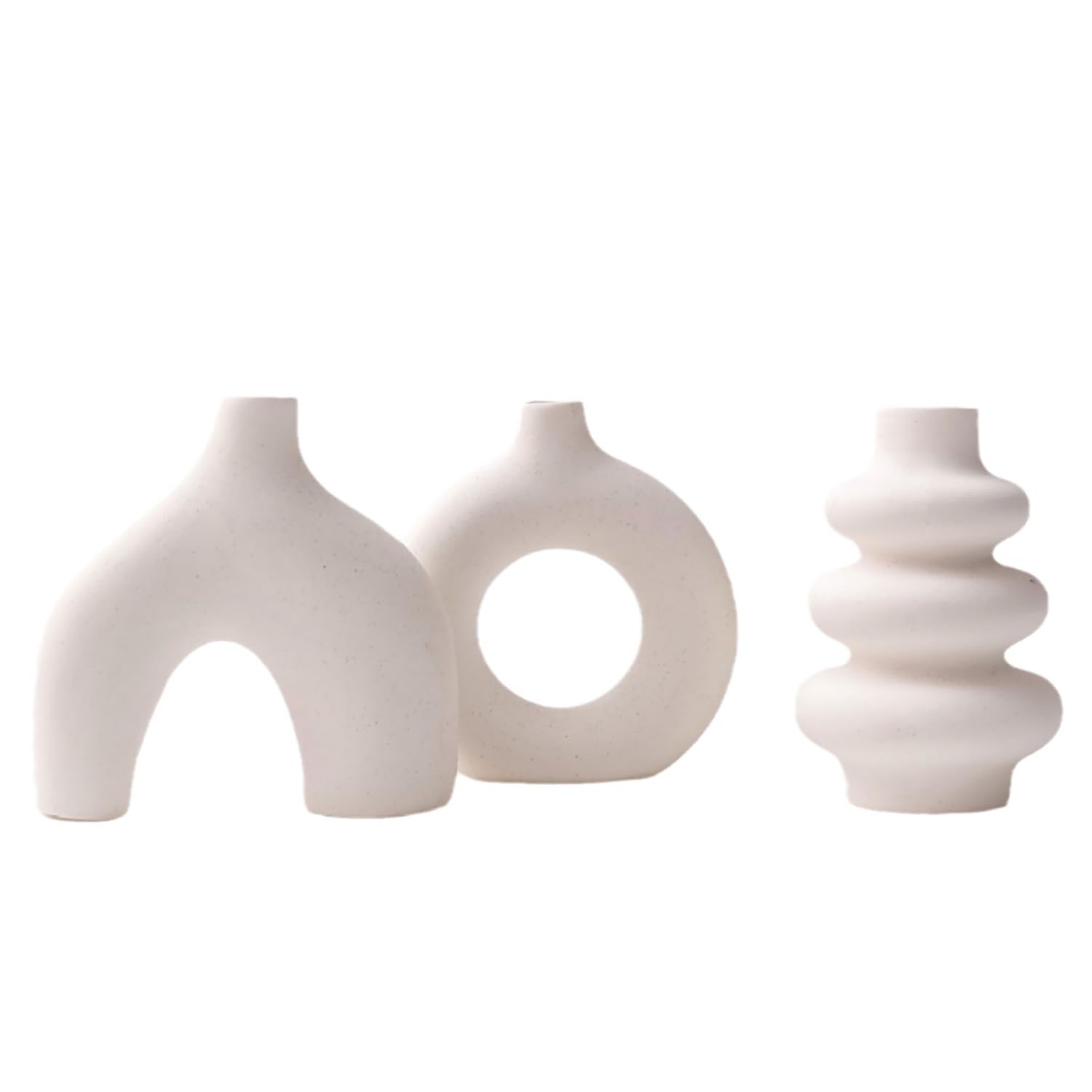 Lot de 3 vases en céramique scandinave moderne objet déco salon et chambre contemporaine
