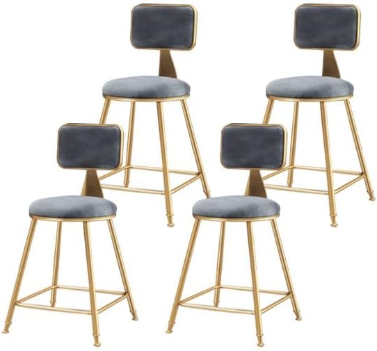 Miniatura 7 de CraftThink Taburete moderno para mostrador, taburete de bar sin brazos glamoroso, taburete de hierro para el hogar con cojín y pedal, taburete de