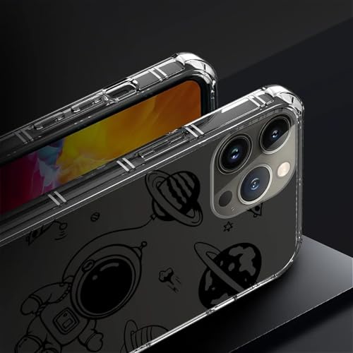 ZHEGAILIAN Capa compatível com iPhone 15 Pro Max, capa transparente com design de voo espacial para