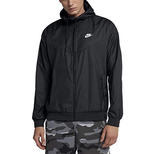 Nike Sportswear Windrunner veste homme coupe-vent noir blanc taille S à capuche