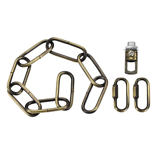 Image of YOKIVE 1 Set Pendant Light Fixture Chain, 4mm Thick Chandelier Hanging Link with Connector Hooks Ring, Great for Ceiling Lights, Lamps (Bronze, 12-Inch)