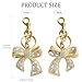 OVRUNS Sparkly Bow Bag Charm Rhinestone Bow Purse Charms Bows Keychain Women Bag Charm for Handbag - Gold-White