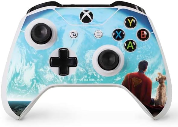 Skinit Decal Gaming Skin Compatible with Xbox One S Controller - Officially Licensed DC Comics Superman Flying Over City Pose Design